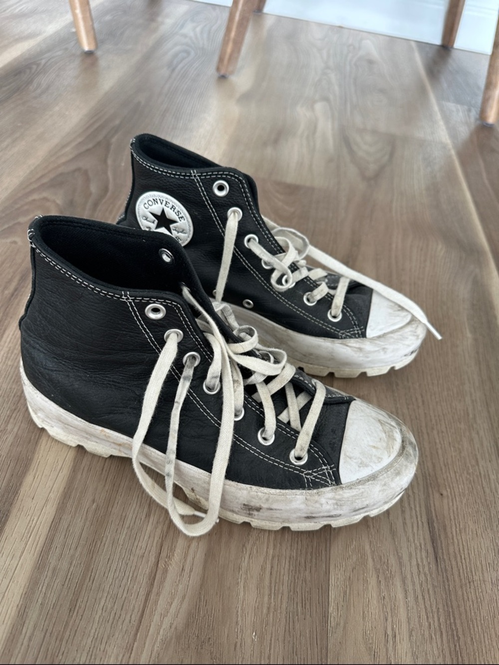 Converse Kids Black High-Top Sneakers with White Laces